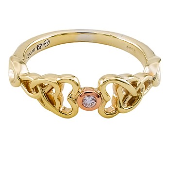 9ct 2 Tone Gold Clogau Diamond Ring Size J